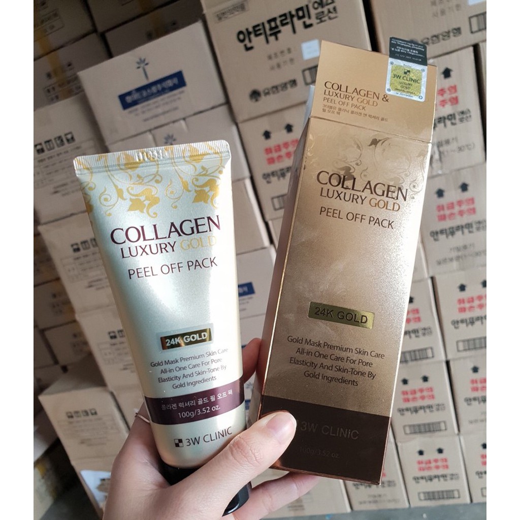 Mặt nạ vàng 3W Clinic 24K Gold Collagen Luxury Gold Peel Off Pack 100g Hàn Quốc