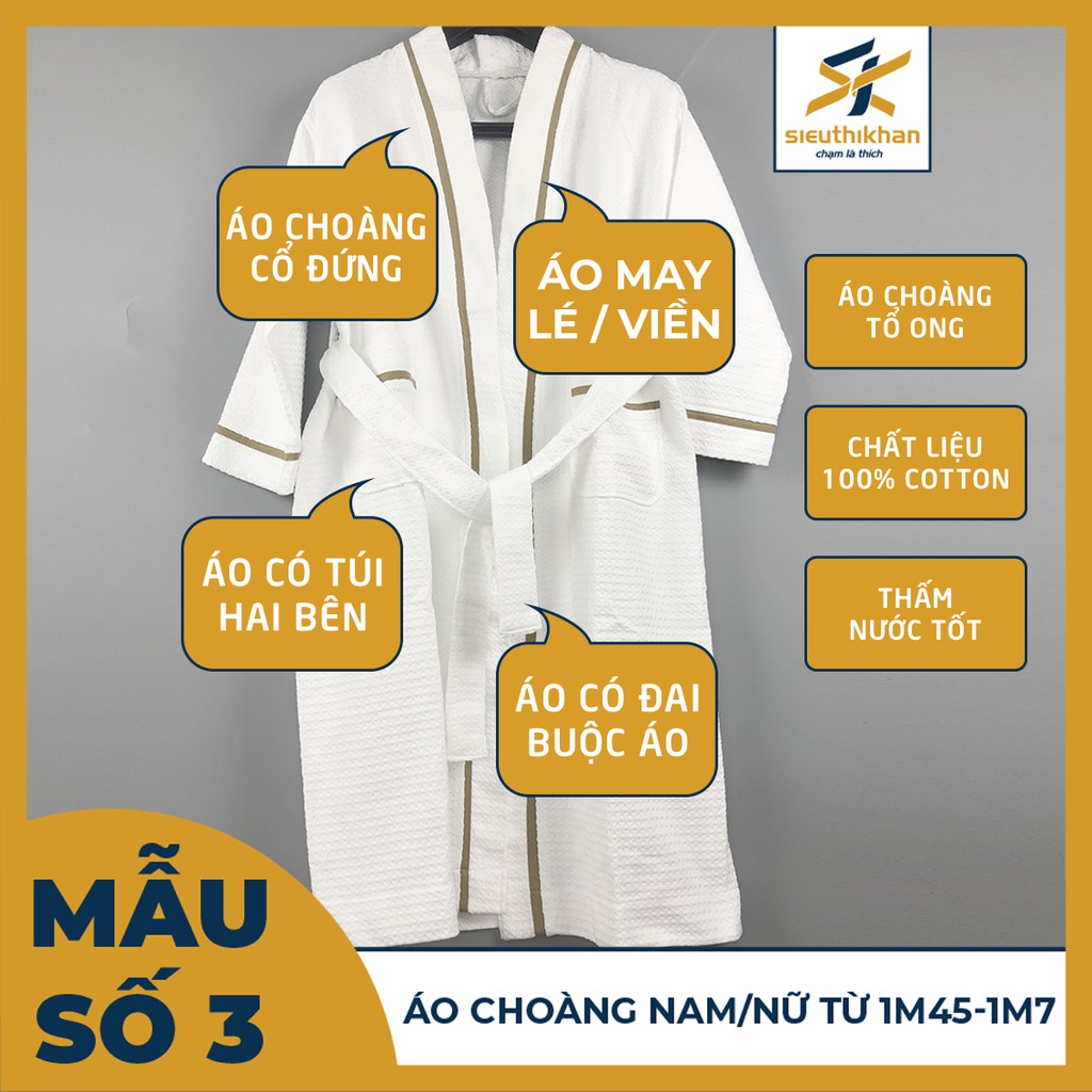 Áo choàng tắm cao cấp 100% cotton thấm nước cho Nam/Nữ - NBR8