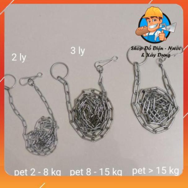 Dây xích chó mèo bằng sắt xi loại tốt  - nhiều kích thước