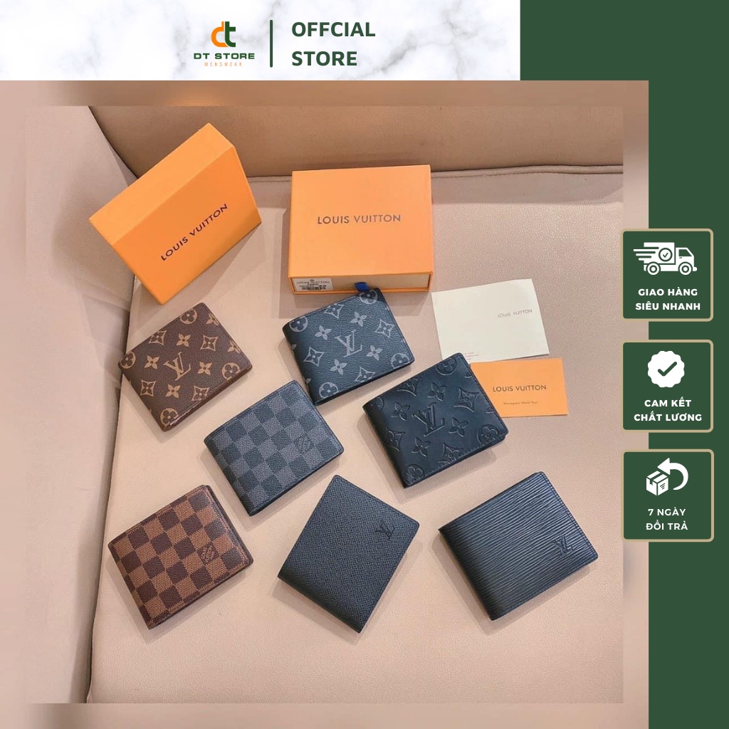 Ví Nam Lv Phối Họa Tiết Sang Trọng Lịch Sự - Ví Da Nam Cao Cấp Full Box DT STORE MENWEAR