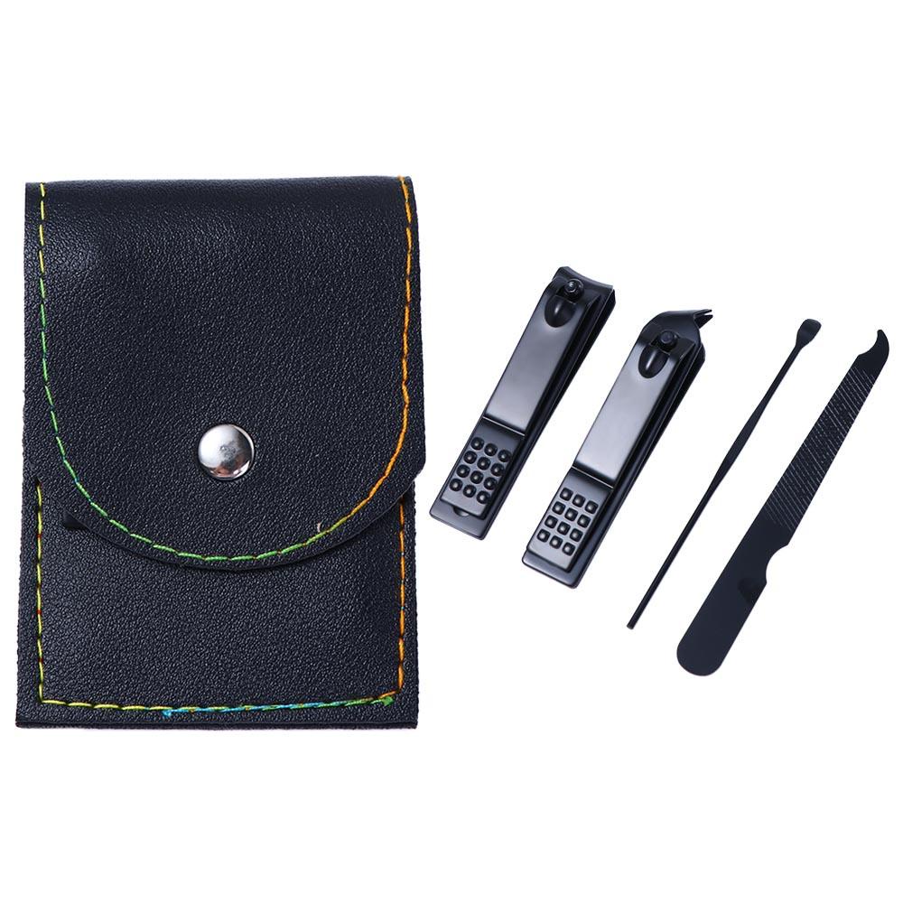 Bộ 4 Dụng Cụ Làm Móng Bằng Da Kèm Hộp Đựng Tiện Lợi