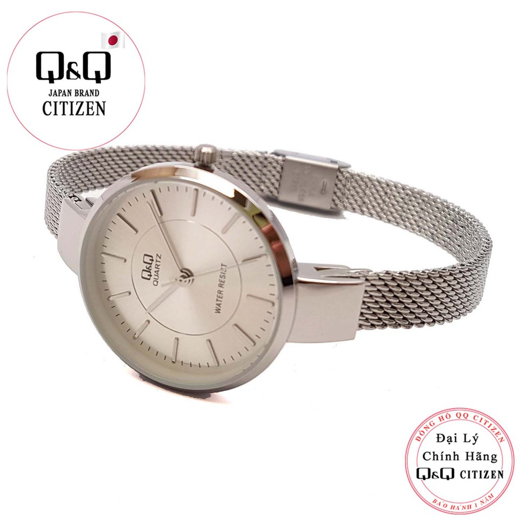Mặc gì đẹp: Đúng giờ với Đồng hồ nữ Q&Q Citizen QA17J201Y dây sắt thương hiệu Nhật Bản