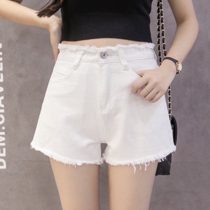Quần Sọt Denim Lưng Cao Thiết Kế Dáng Rộng Có Size Lớn | BigBuy360 - bigbuy360.vn
