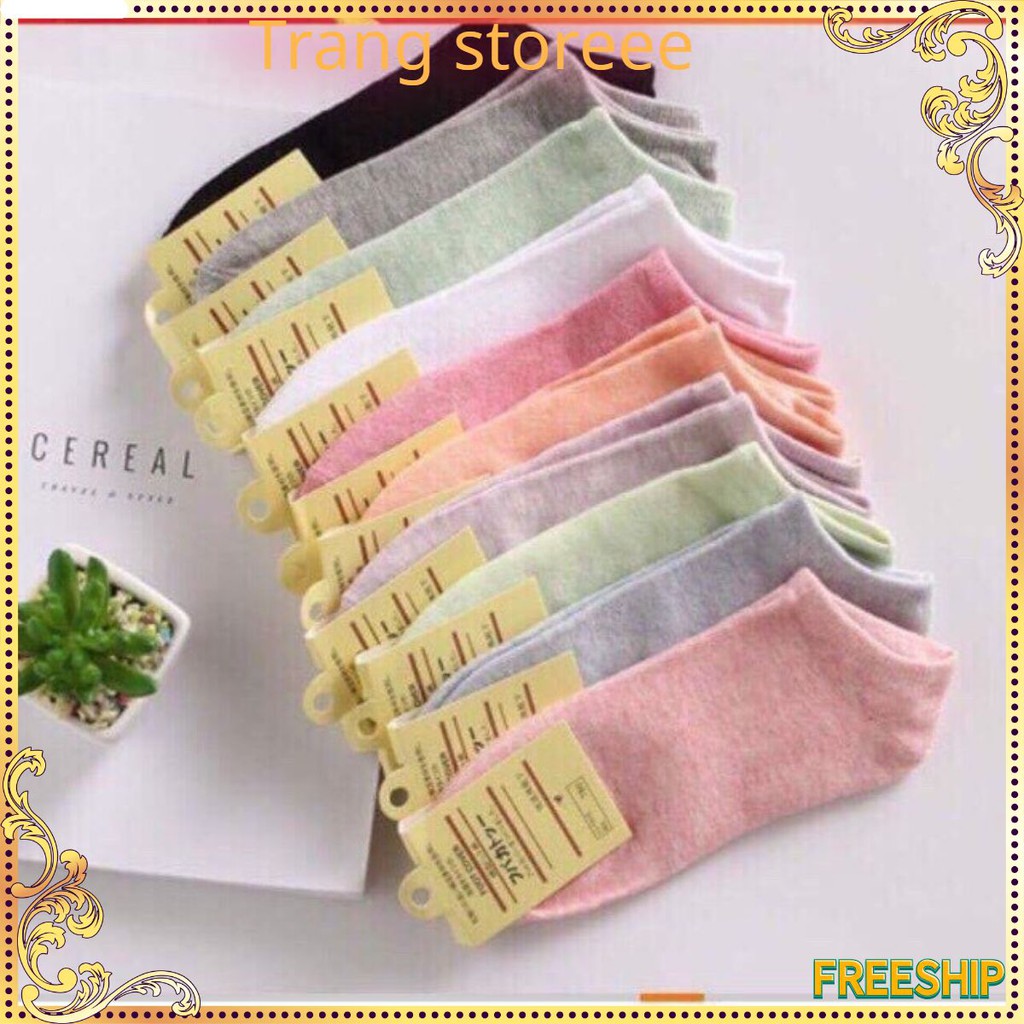 Tất Nữ ❤️FREESHIP❤️ Set 5~10 Đôi Tất UNISEX Xuất Nhật Nhiều Màu Cho Nữ Trang Storeee
