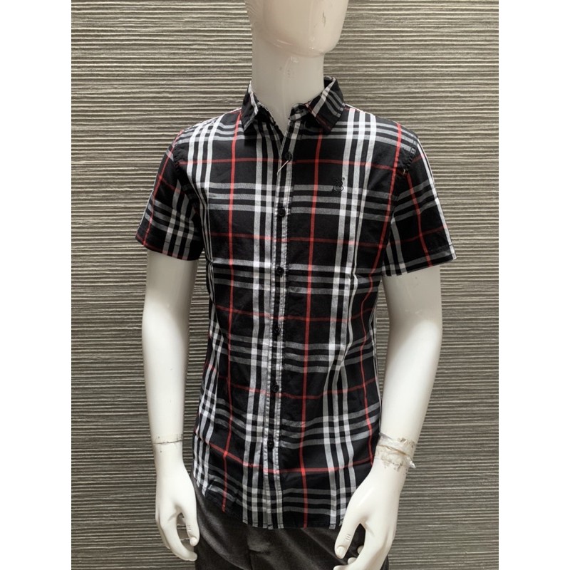 Burberry Áo Sơ Mi Vải Cotton Màu Đen Thời Trang Cao Cấp Cho Nam