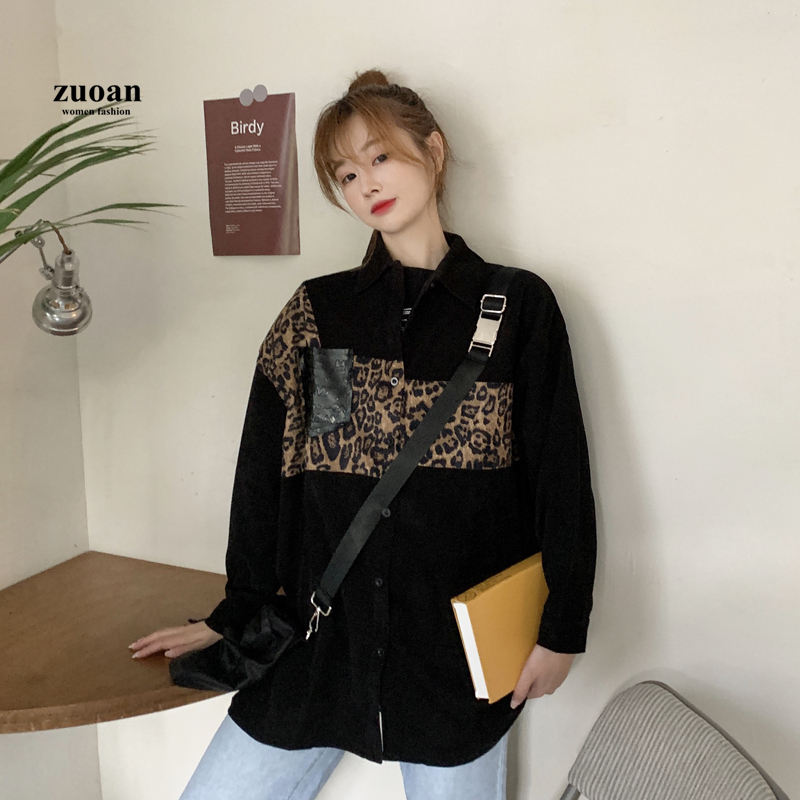 SUXI Áo Sơ Mi Tay Dài Dáng Rộng Rãi Phong Cách Hàn Quốc Độc Đáo