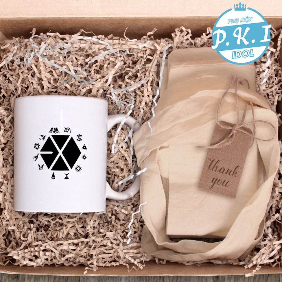 Cốc Sứ In Hình Logo Biểu Tượng Cho Các Thành Viên Nhóm EXO - QUÀ TẶNG K-POP