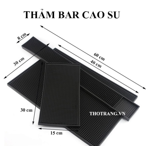 Thảm bar pha chế, thảm bar cao su chống trượt, chống rỉ nước siêu bền các size