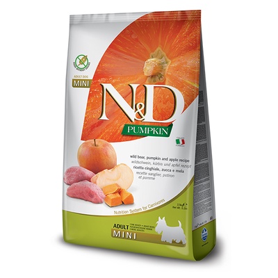 2.5kg - Hạt Farmina N&amp;D dòng Pumpkin Grain Free Mini Adult dành cho Chó giống nhỏ trưởng thành không tinh bột