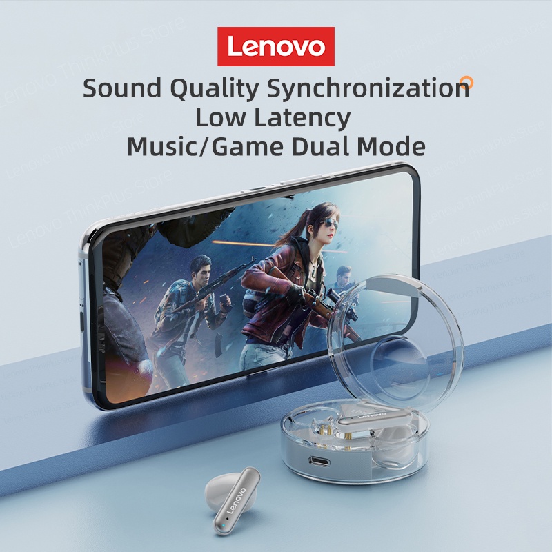 Tai nghe bluetooth Lenovo lp10 không dây với âm thanh kép bass giúp giảm tiếng ồn không thấm nước với micro 5.2