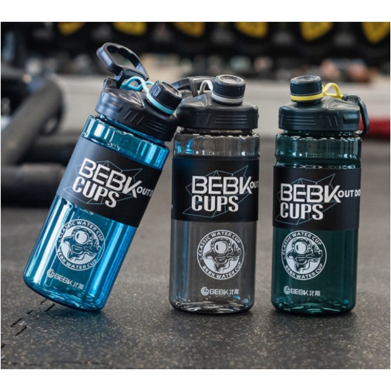 Bình Nước Dễ Thương Cute Có Vạch Báo Giờ Uống Nước, Bình Nước Tập Gym - Tặng 10 Stiker