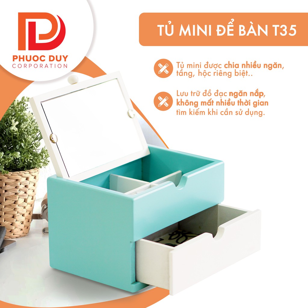 Tủ mini để bàn đa năng - Tủ nữ trang mỹ phẩm T35