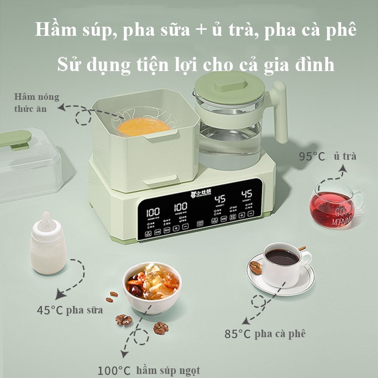 Máy Tiệt Trùng Bình Sữa Hâm Sữa Sấy Khô Và Máy Đun Nước Pha Sữa Đa Năng Hanokids - All In One