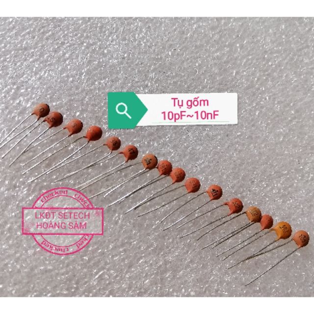 20 chiếc tụ gốm điện dung 10pF ~ 10nF