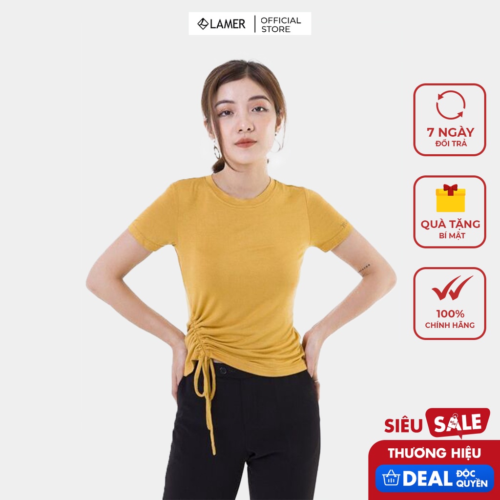 [Mã WABRLAMER giảm 15% tối đa 66k đơn 150k] Áo cotton rút nhún VIEN TRAN V61S20H005 (Vàng/Xanh Rêu)