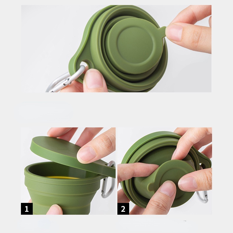 Cốc Súc Miệng Bằng Silicone Chịu Nhiệt 150ml Có Thể Gấp Gọn Tiện Dụng Mang Theo Du Lịch