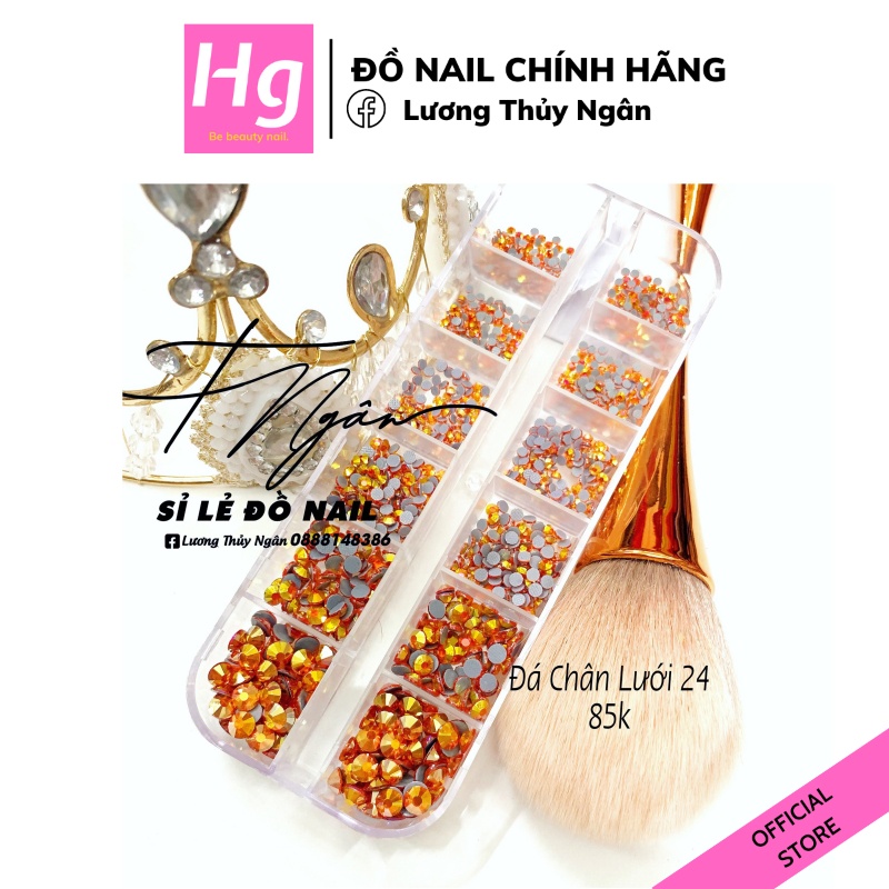 Đá Khay Chân Keo Lưới Gắn Móng Màu Vàng Cam Đủ Size 1440 Viên Cam Kết Không Bong Chân - Mã 24