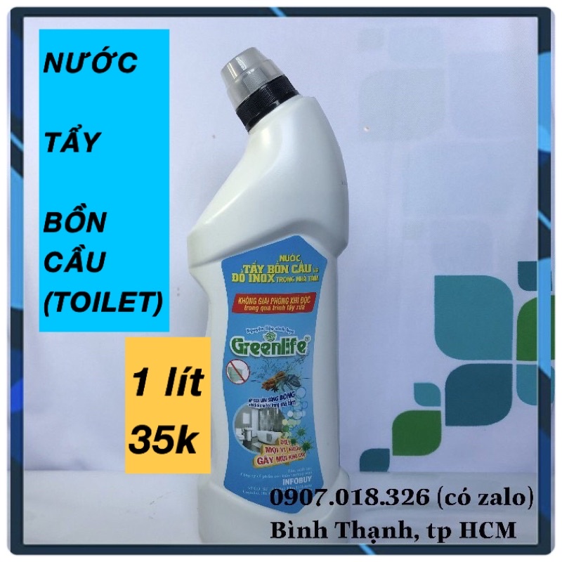 &lt;Sinh Học Thiên nhiên&gt; Nước Tẩy Bồn cầu và đồ dùng inox Nhà tắm Greenlife, chai 1 lít, mẫu mới