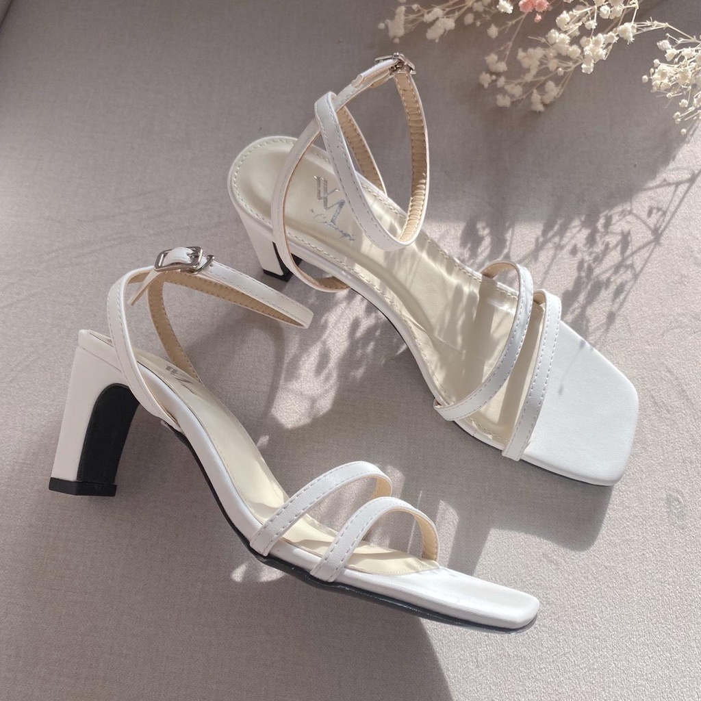 [Có sẵn] Dép Sandal Cao Gót Quai Ngang - G0012
