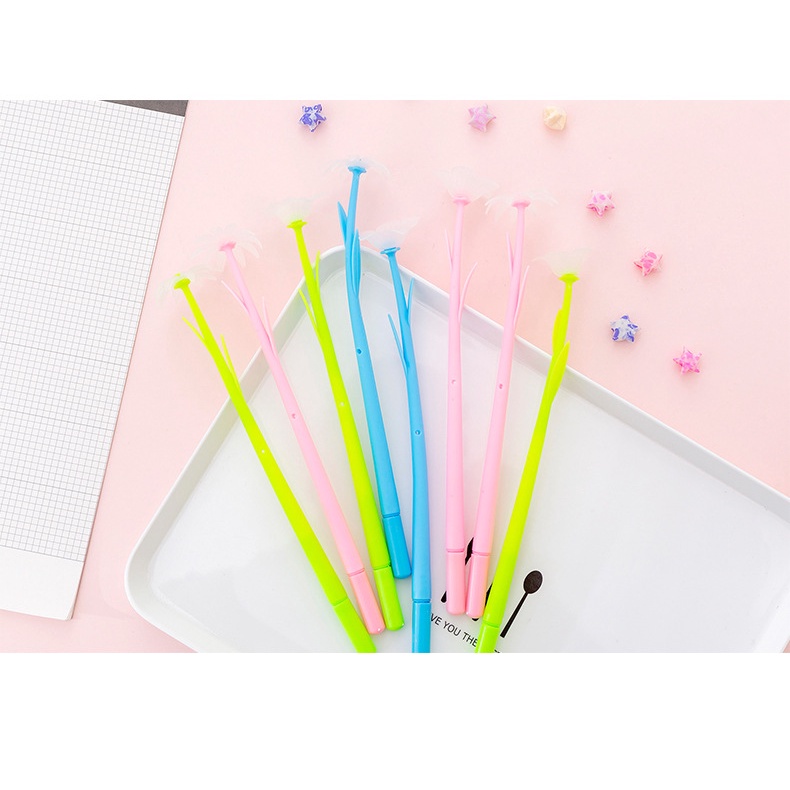 1 Bút Mực Gel Họa Tiết Hoa Lá Nhỏ Dễ Thương Bắt Mắt