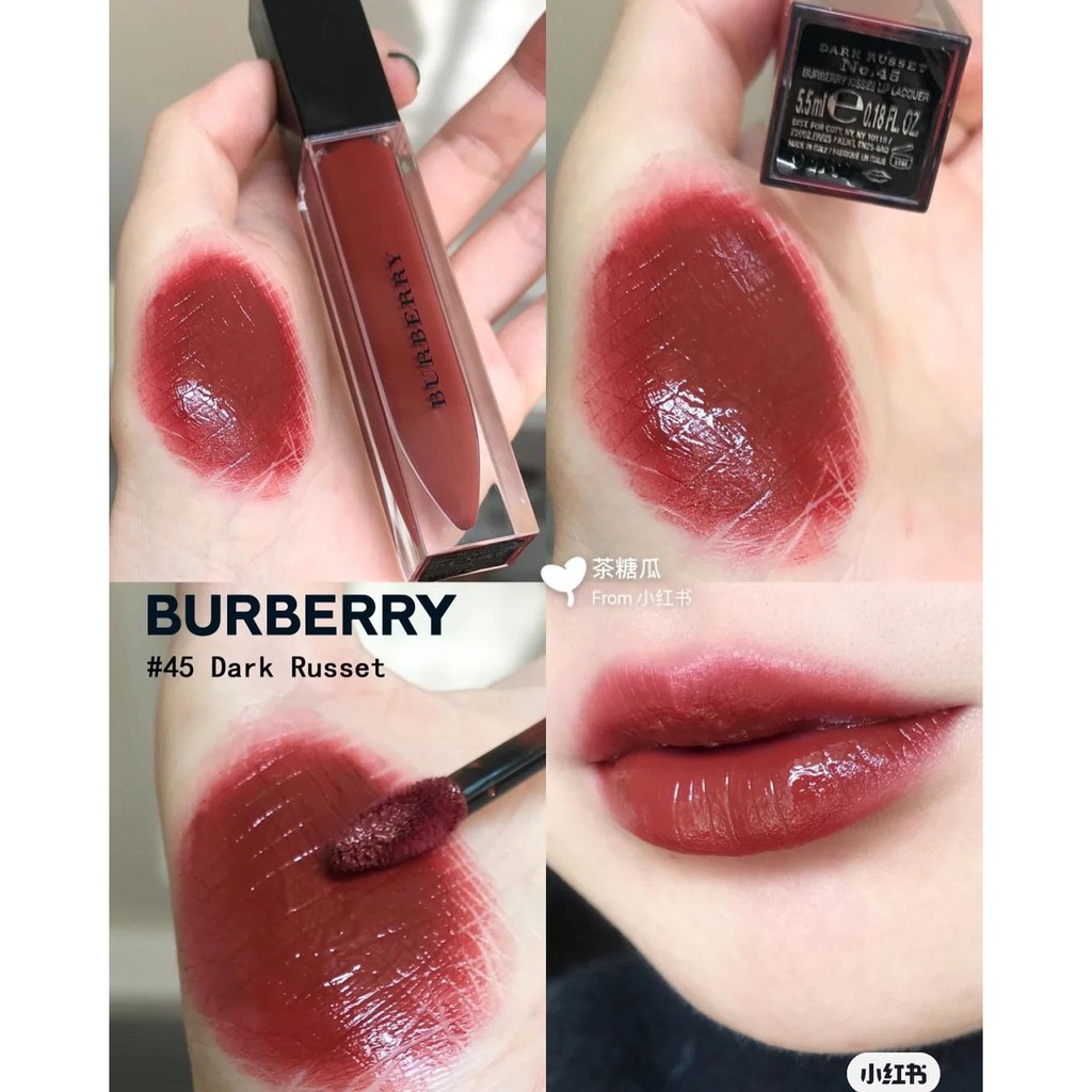 Son Bur.berry Kissed Lip Lacquer màu 45 Dark Russet - 07 Creamy Rose Fullsize