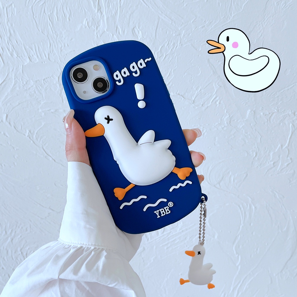 Ốp Điện Thoại Họa Tiết Vịt Chạy Bộ Màu Xanh Dương Cho Iphone 13 Pro Max 12 Pro Max 11 Pro Max Xs Max Xr X 7+ 8+