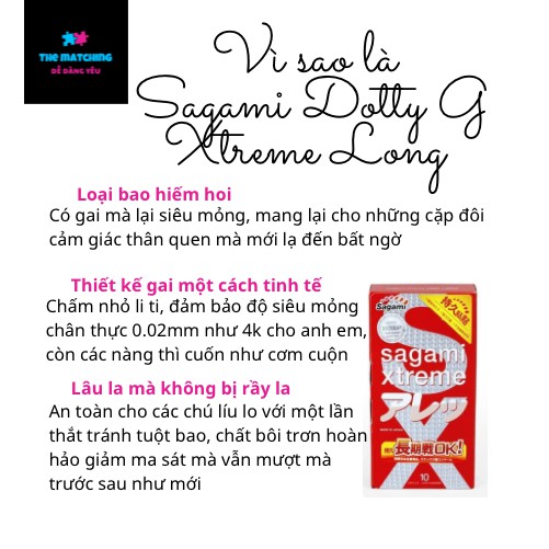 Bao Cao Su Siêu Mỏng - Tăng thời gian SAGAMI Dotty G FELL LONG [CHÍNH HÃNG Nhật Bản] _ The Matching