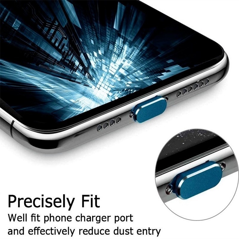 Nút Chống Bụi Cổng Sạc USB Bằng Hợp Kim Nhôm Cho Điện Thoại Apple