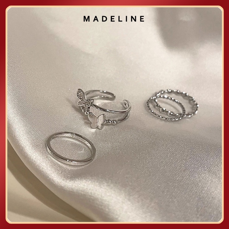 Set 4 Nhẫn Nữ Madeline N17 Thời Trang Phong Cách Hiện Đại Tuyệt Đẹp