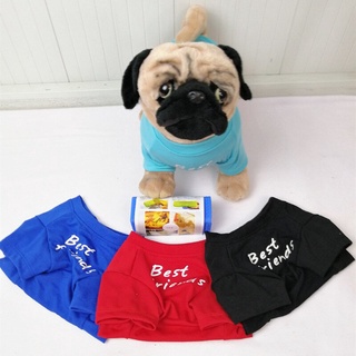 Áo thun thú cưng mềm mại thoáng khí họa tiết chữ best friends thời trang