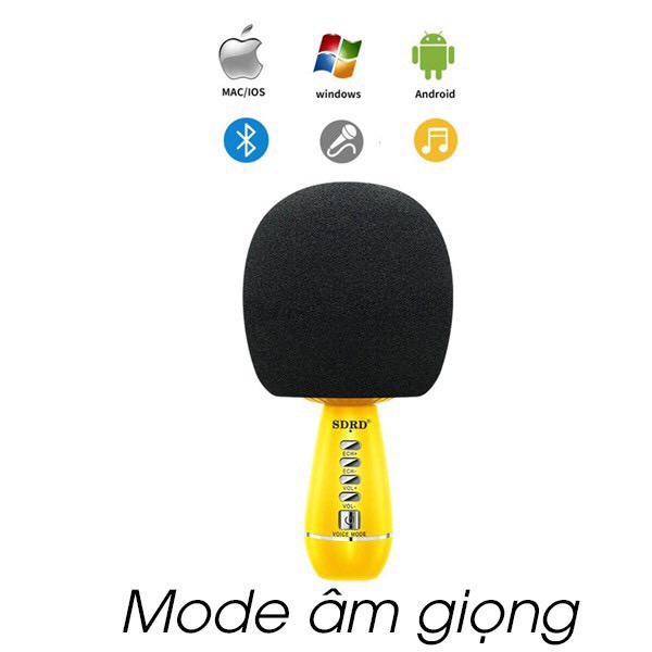 Mic Karaoke Không Dây Cầm Tay SDRD SD105 Hỗ Trợ Cổng Cắm Livestreaming, Ghi Âm, Hiệu Ứng Âm Thanh Sống Động