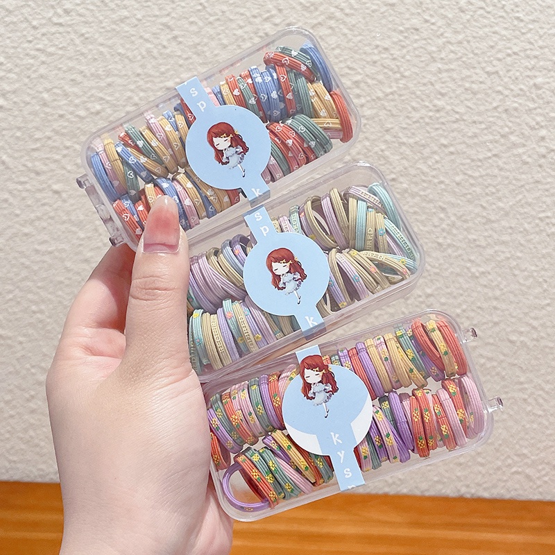 60/90 Dây Buộc Tóc Bản Rộng Co Giãn Màu Sắc Phong Cách Hàn Quốc Cho Bé