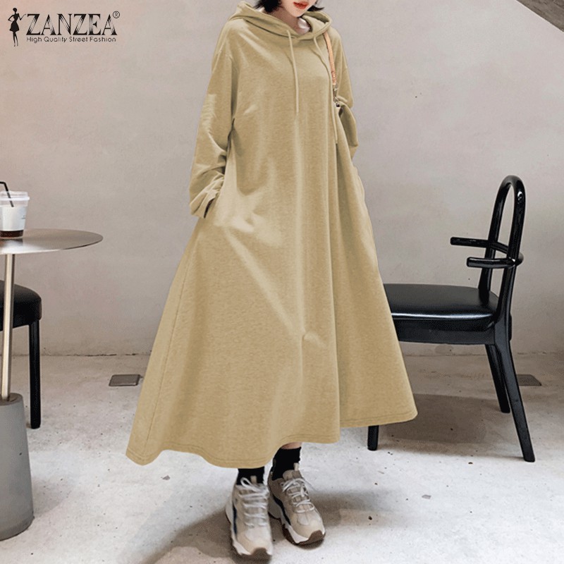 Đầm Maxi ZANZEA Tay Dài Thời Trang Dành Cho Nữ