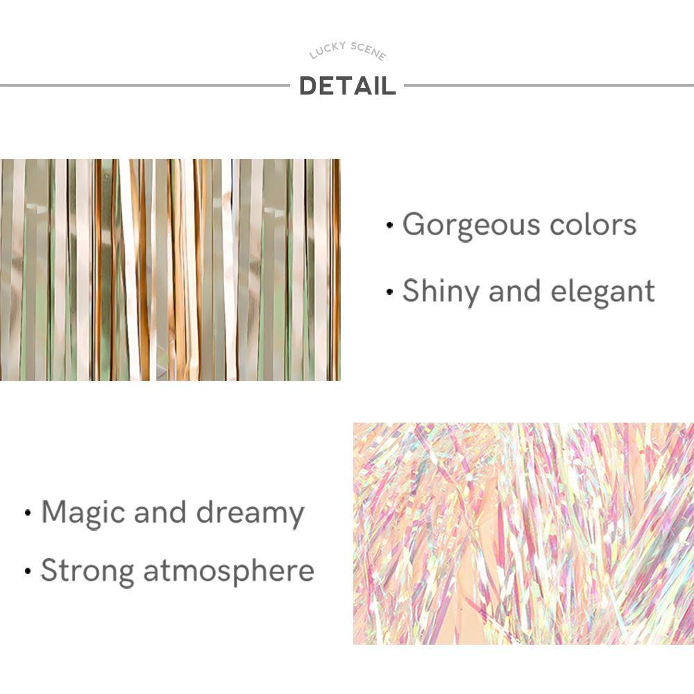 YIYU Rèm Phông Nền Chụp Ảnh Kích Thước 1 * 2M Màu Sắc Lấp Lánh Dùng Trang Trí Tiệc Cưới / L