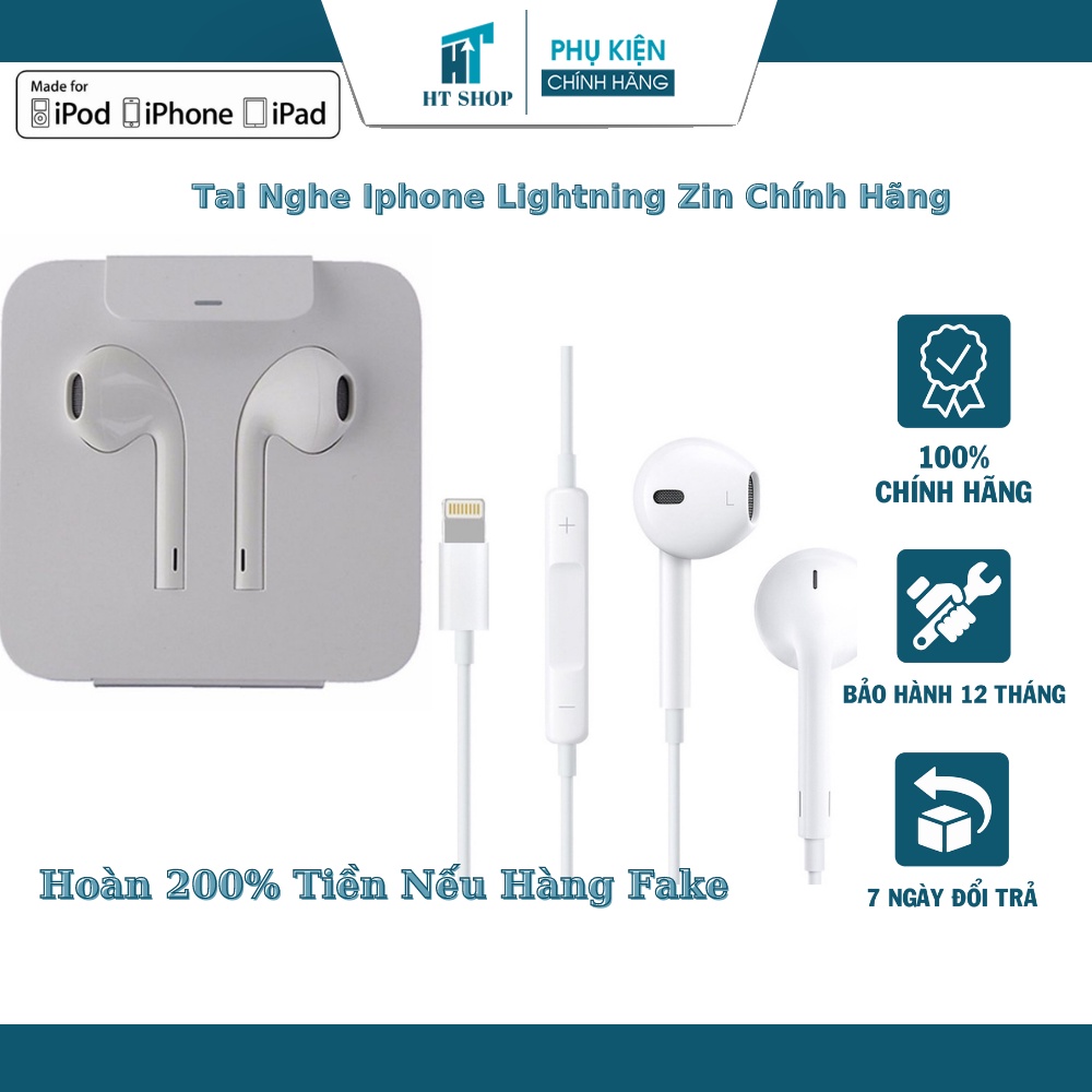 Tai nghe lightning Zin Chính Hãng Bass cực êm tương thích IP 6/7/8/x/xsmax/11/12promax/13promax
