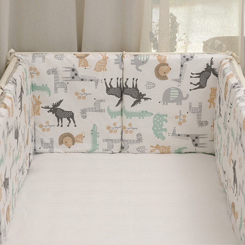 Bộ 6 Gối Cotton Mềm Bảo Vệ Nôi Em Bé Sơ Sinh