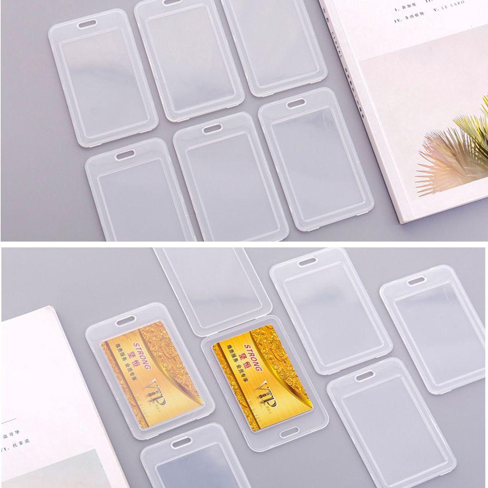 Set 2 Bao Đựng Thẻ Học Sinh / Văn Phòng Bằng Nhựa Trong Suốt Nắp Lật An Toàn