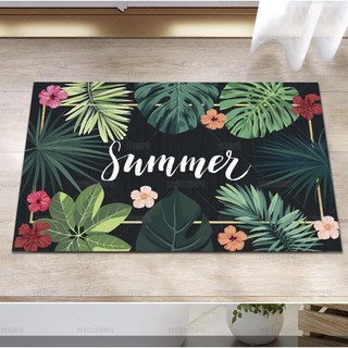 [Free ship-Thanh lý]Thảm lau chân 3D 40x60cm,thảm trang trí nhà,mẫu summer lá xanh