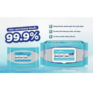 Khăn giấy ướt có cồn let green 2 loại 10m/50m