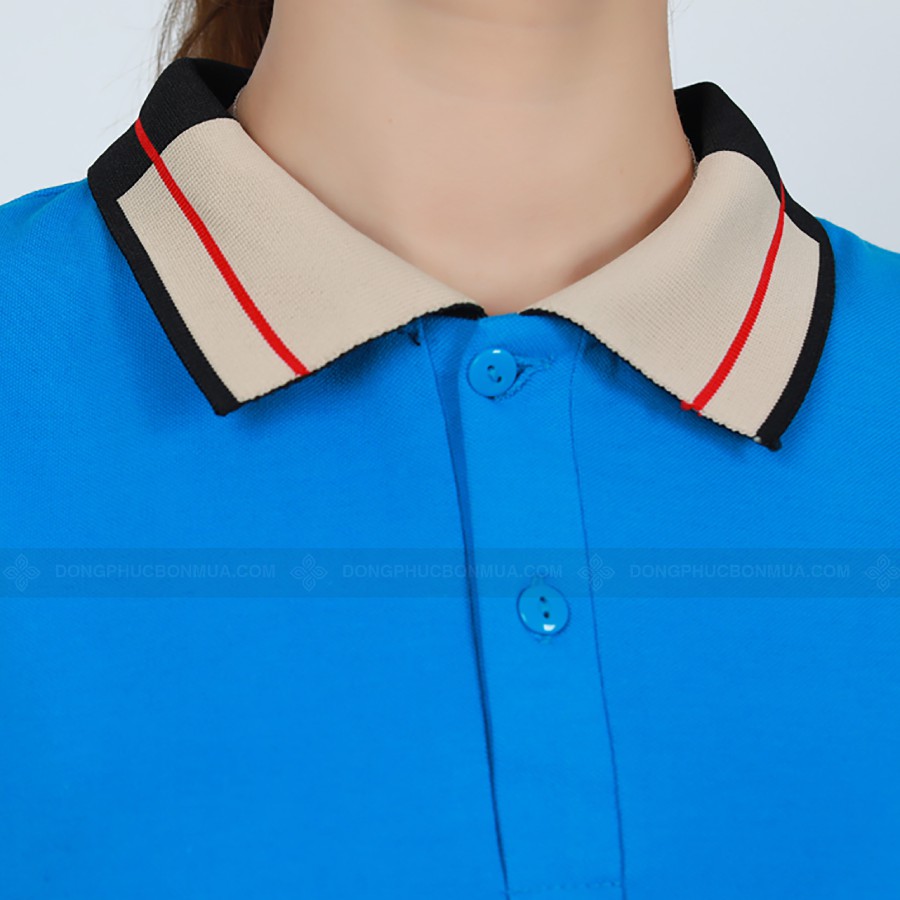 Áo Thun PoLo Đồng Phục Xanh Ya Phối Cổ Be Đen Đỏ Thời Trang Bao Đẹp MIỄN PHÍ IN LOGO- Đồng Phục Bốn Mùa