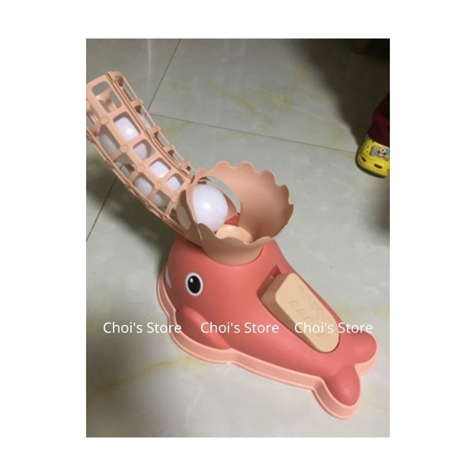 ( kèm 6 bóng) Đồ chơi thể thao bóng chày tự động mẫu cá voi, đồ chơi vận động cho bé
