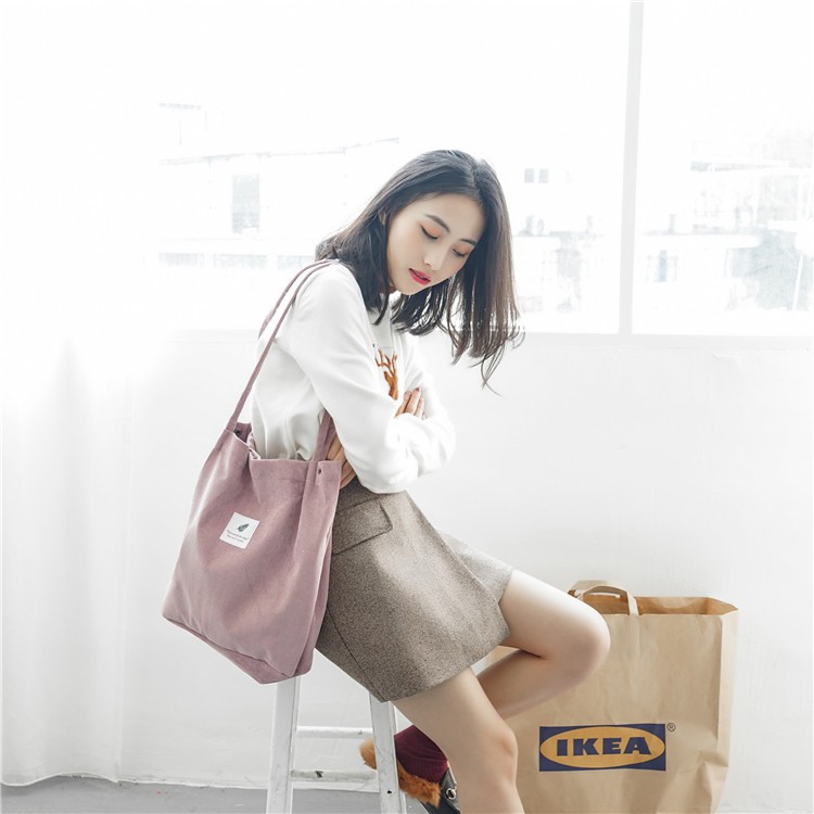 Túi tone nữ nhung đeo vai Hàn quốc nhiều màu