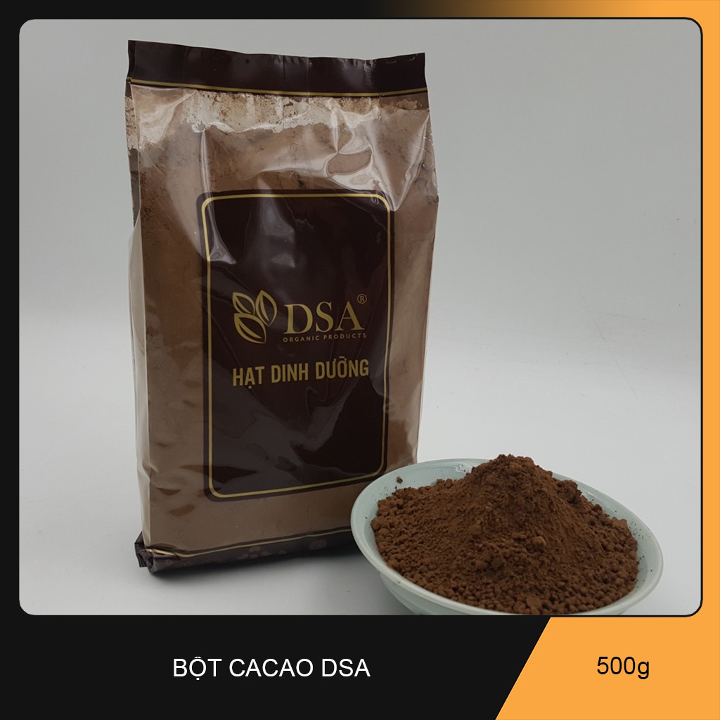 Bột Cacao nguyên chất thương hiệu DSA. Khối lượng 500gr.