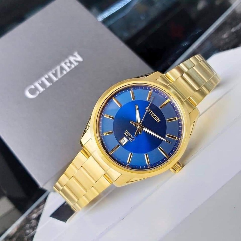 ĐỒNG HỒ NAM CHÍNH HÃNG CITIZEN BI1032-58L TONE VÀNG - XANH NAVY NỔI BẬT