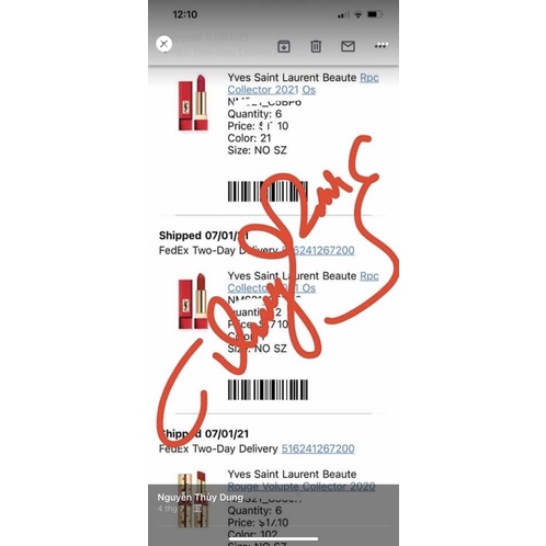 Bill us - Son ysl màu 102  vỏ ngôi sao