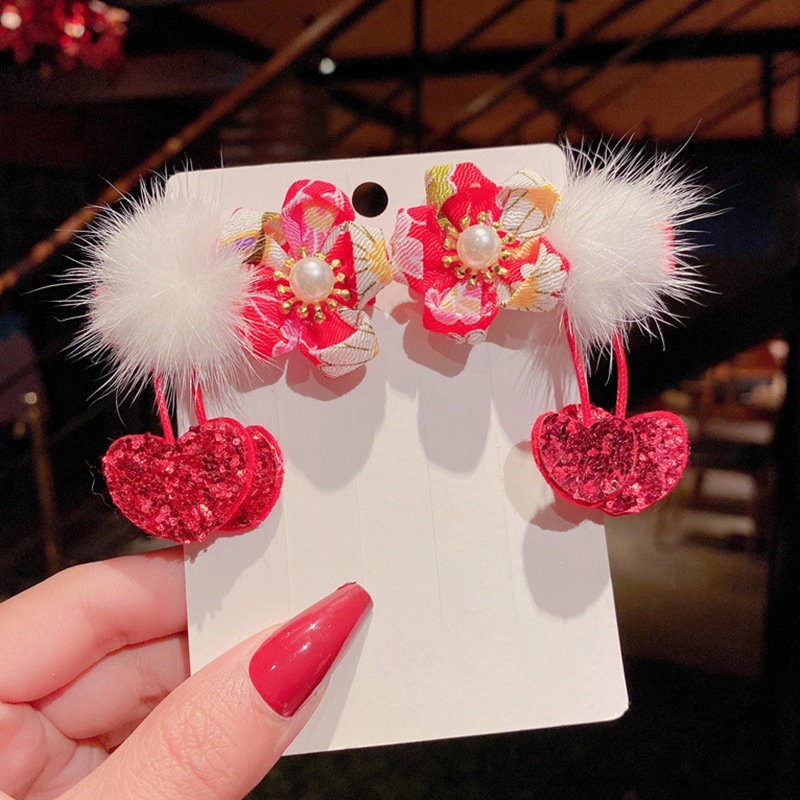 Kẹp tóc tua rua phong cách Trung Hoa mừng năm mới cho bé gái