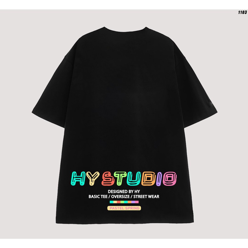 Áo phông nam nữ unisex form rộng tay lỡ basic HYSTUDIO pastel 1103