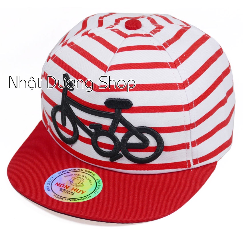 [ Hình thật ]Nón hiphop nhí cho trẻ em Xe đạp - chất liểu vải Sam Sung &amp; Cotton cao cấp tạo cảm giác êm ái cho bé