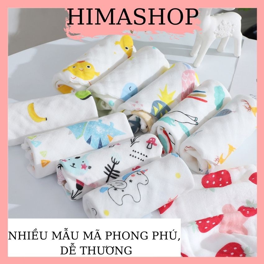 Khăn Sữa Xô Cho Bé HIMASHOP H005 Loại Dày 6 Lớp Siêu Mềm Không Xù Sợi Vải