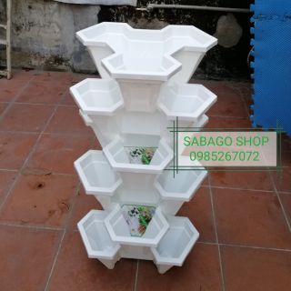 Combo Tháp trồng cây, chậu xếp tầng 10 tầng Hàng VN chất lượng